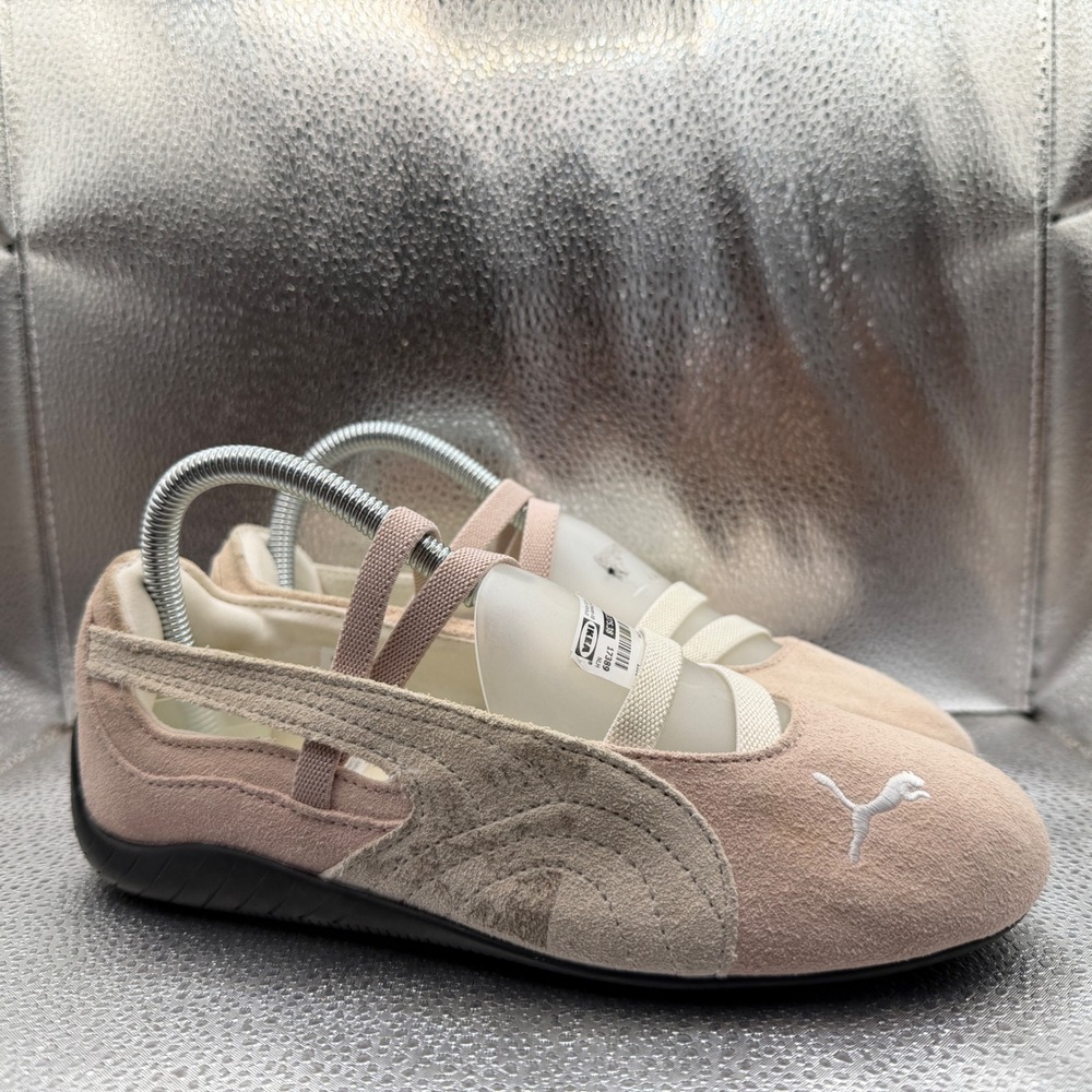 Size 6.5 Puma Bella Ballerina Flats Womens Pink Excellent Suede Elastic Straps